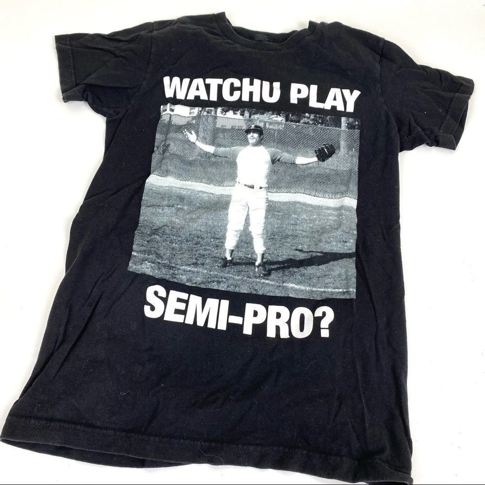 Men's Domingo beisbol BIGTYME Watchu Play Semi-Pro? T-shirt Small